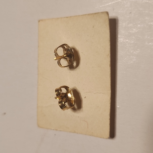Tiny Gold Cross Earrings - Picture 2 of 4